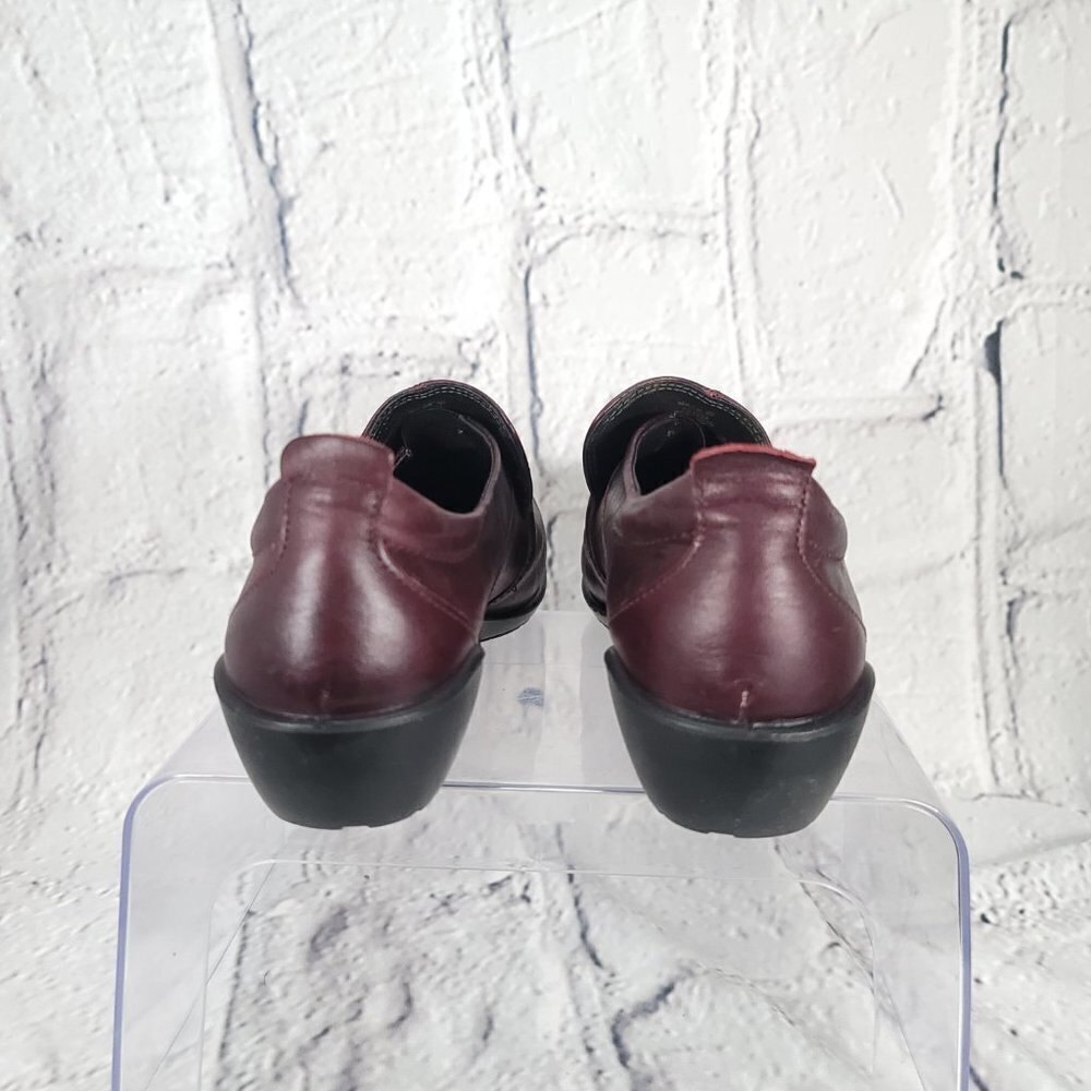 ROMIKA Burgundy Womens Sz 8-8.5 Leather Slip On Loafers‎ Academic Casual Comfort - Picture 9 of 15